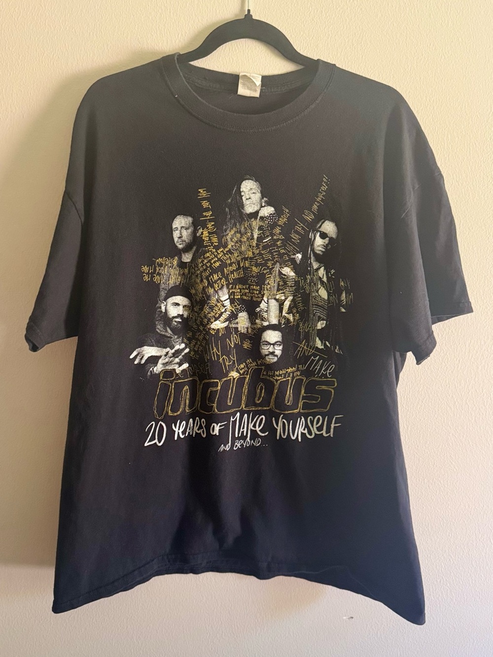 Incubus '20 Years of Make Yourself' 2019 tour Black Graphic Tee size XL